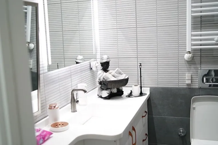 The hand-washing area of the practice